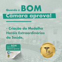 Câmara aprova criação da medalha Heróis Extraordinários da Saúde