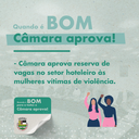 Câmara indica reserva de vagas no setor hoteleiro às mulheres vítimas de violência